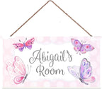 Personalized custom name signs for kids room wooden butterfly wall decor for girls bedroom Baby Nursery Little Man Cave