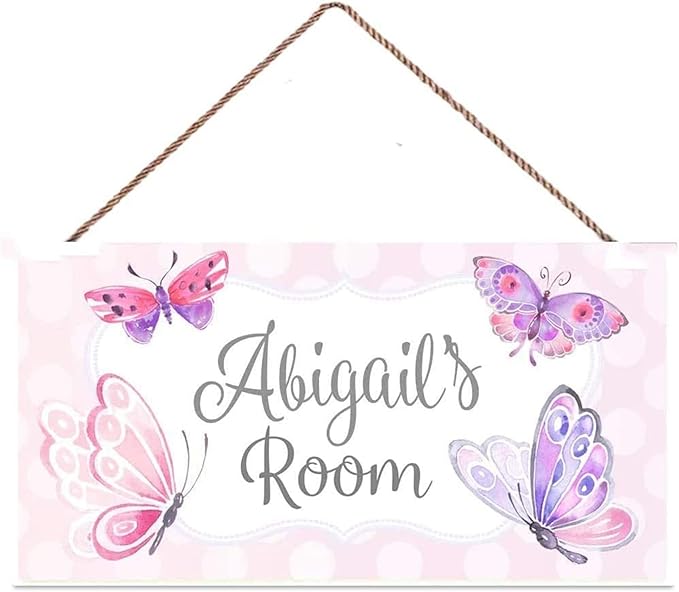 Personalized custom name signs for kids room wooden butterfly wall decor for girls bedroom Baby Nursery Little Man Cave
