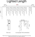 Icicle Lights Outdoor, 40Ft. 432 LED Color Changing Christmas Lights with 81 Drops, Dimmable Twinkle Fairy with Remote and Timer, for House, Warm and Multicolor