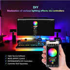 BTF-LIGHTING WS2812B IC RGB 5050SMD Pure Gold Individual Addressable LED Strip 16.4FT 150LED 30Pixel/m Flexible Full Color IP30 DC5V for DIY Chasing Color Project(No Adapter or Controller)