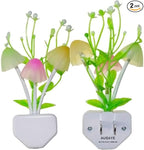 AUSAYE 2 Pack LED Sensor Night Light Plug-in NightLight Color Changing Lamp Mushroom Decor, Mini Cute Night Lights for Kids Adults Bedroom,Toilet, Bathroom, Stairs, Kitchen, Hallway