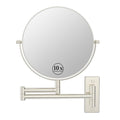 Wall Mounted Makeup Mirror, 1x/10x Double-Side Magnifying Mirror 8 Inch Vanity Mirror, 360° Extendable Arm Wall Mirror, Bathroom Mirror for Makeup or Shaving Nickel