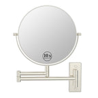 Wall Mounted Makeup Mirror, 1x/10x Double-Side Magnifying Mirror 8 Inch Vanity Mirror, 360° Extendable Arm Wall Mirror, Bathroom Mirror for Makeup or Shaving Nickel