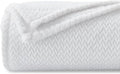 NEWCOSPLAY Super Soft Queen Blanket White Premium Silky Flannel Fleece Leaves Pattern Lightweight Bed Blanket All Season Use (White, Queen(90"x90"))