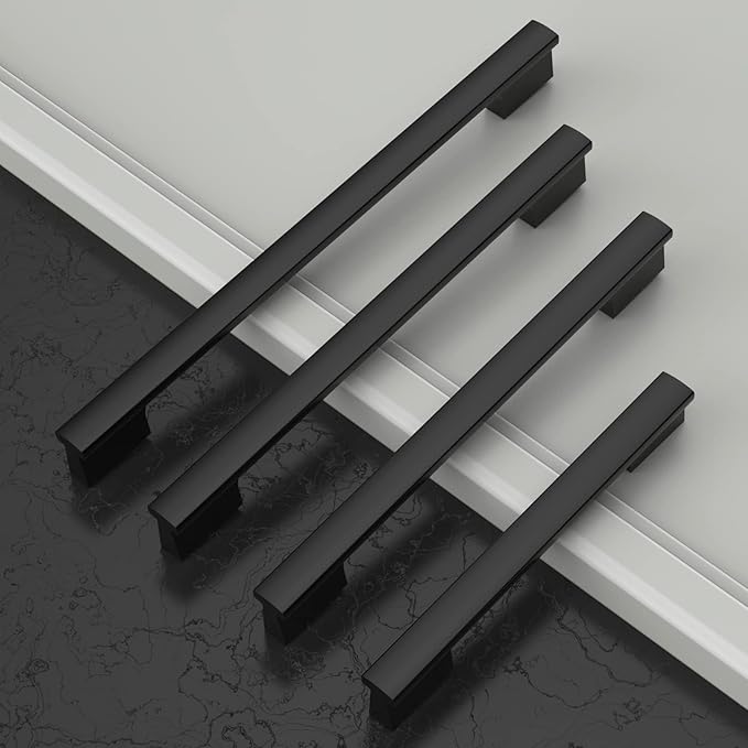Asidrama 6 Pack 12.5 Inch(320mm) Matte Black Kitchen Cabinet Handles, Cabinet Pulls Kitchen Cabinet Hardware for Cupboard Drawer Pulls