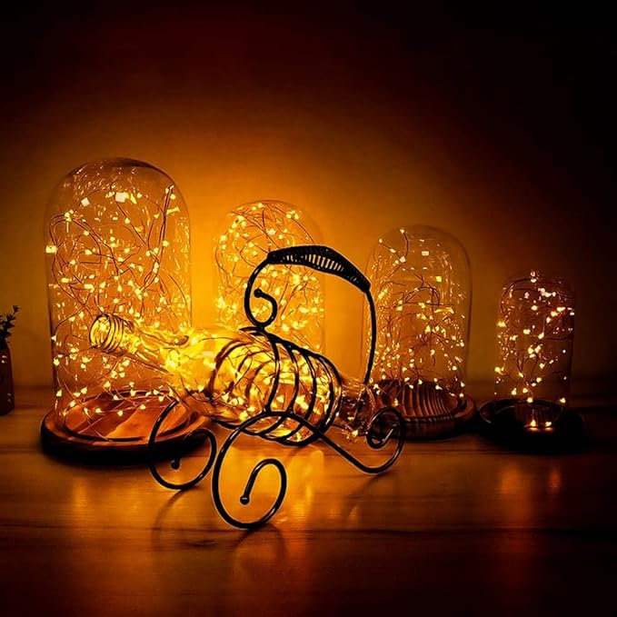 XINKAITE Waterproof LED Fairy String Lights Starry,Battery Operated String Lights no Timer for Indoor&Outdoor Decoration Wedding Christmas Holiday. (Warm White, 10Ft/2pc)