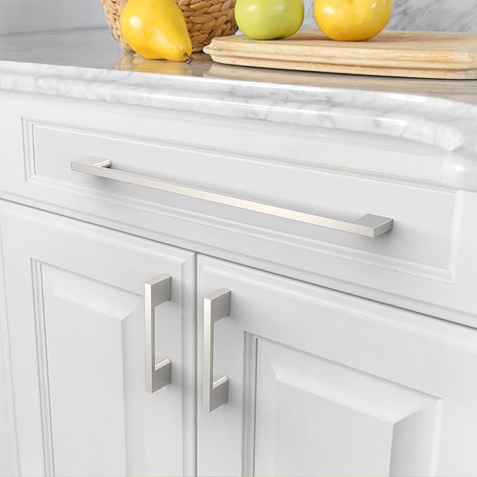 Asidrama 10 Pack 11.3 Inch(288mm) Brushed Satin Nickel Kitchen Cabinet Handles, Cabinet Pulls Kitchen Cabinet Hardware for Cupboard Drawer Pulls