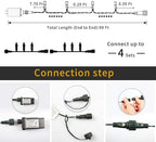 Christmas String Lights End-to-End Plug 8 Modes 108FT 300 LED IP55 Outdoor Waterproof UL Certificated Indoor Fairy Lights Garden Wedding Christma Trees Parties Decoration Multicolor
