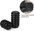 HofferRuffer Marble Candlestick Holders, Set of 2 Natural Stone Candle Holder Decorative Candle Stands for Wedding, Dinning, Party, Table Centerpieces, Fits 3/4'' Thick Candles (MarbleBlack)