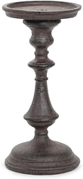 Sungmor Rustic Cast Iron Pillar Candle Holder, 7.8" Tall Vintage Candlestick Holders, Table Centerpiece Metal Candle Holder, Farmhouse Candle Stand for Fireplace Shelf Home Decor