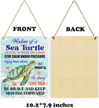 Sea Turtle Decor Inspirational Turtle Decor Plaque Signs Gifts for Turtle Lovers Gift Ideas for Friends Office Bedroom Living Room Home Beach House Nursery Wall Art Decor Wooden Hanging Sign 8x10 Inch