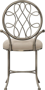 Hillsdale O'Malley Metal Vanity Stool with Spiral Pattern Design, Antique Brass