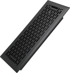 4x12 Inches Heavy Duty Walkable Floor Register - Easy Adjust Air Supply Lever Decorative Floor Vent Covers - Boston Design Vent Covers for Home - Matte Black