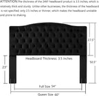 24KF Upholstered Tufted Button Velvet Headboard,Comfortable Fashional Headboard Queen/Full Size,Black