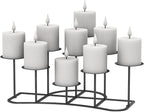 Black Metal Pillar Candle Candelabra for Fireplace/Table/Wedding/Christmas Decoration Iron Candle Holders of 9 DIY Home Decor
