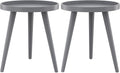 Apicizon Grey Round Side Table Set of 2, Tray Nightstand Sofa Coffee End Table for Living Room, Bedroom, Small Spaces, Easy Assembly Bedside Table, 15 x 18 Inches, Grey