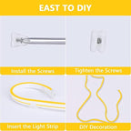 Lamomo LED Neon Lights, 16.4ft Yellow LED Strip Light, 12V 0.39In/Cut Silicone Waterproof Neon Rope Light, DIY Neon Sign for Bedroom Indoor Outdoor Decoration（Power Adapter not Included）