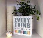 Inspirational Wood Signs, Wooden Box Sign Desk Decor, Positive Cheer Up Plaque, Office Desk Decor, Gifts for Teacher Graduates, Coworker Gift, Office Gift, Everything is Figureoutable