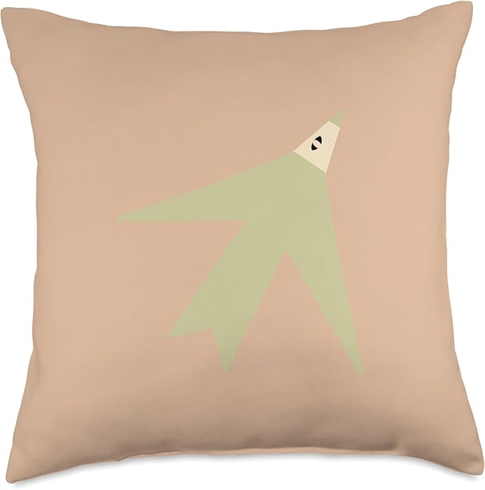 Cute Scandinavian Animals Designs Chic Scandinavian Bird Minimalism Throw Pillow, 18x18, Multicolor