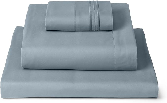 Mellanni Extra Deep Twin XL Sheets - 3 PC Iconic Collection Bedding - Hotel Luxury, Ultra Soft, Cooling Bed Sheets - Wrinkle, Fade, Stain Resistant (Twin Extra Long, Spa Blue)