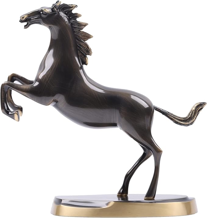Brass Standing Horse Statue, Scandinavian Luxury Office Living Room Decor, Handmade Horse Figurines - For Desktop Coffee Table Shelves Entrance Tables Fireplaces Decor