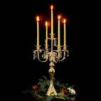 2PCS Gold 5-Arm Candelabra Centerpiece - 20.3" Tall Metal Candle Holder for Wedding, Party & Home Decor - Vintage Table Centerpiece for Events, Dining Room, Church Decorations