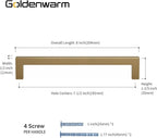 goldenwarm 25 Pack Champagne Bronze Cabinet Pulls Bronze Cabinet Pulls 7-1/2in Champagne Drawer Handles Brushed Gold Drawer Handles Square Kitchen Dresser Hardware for Dresser Bedroom