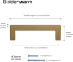goldenwarm 5 Pack Champagne Gold Cabinet Pulls 3-1/2 Inch Gold Cabinet Handles Champagne Bronze Drawer Pulls Brushed Bronze Drawer Handles Kitchen Dresser Hardware