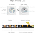 BTF-LIGHTING WS2812B IC RGB 5050SMD Pure Gold Individual Addressable LED Strip 16.4FT 300LED 60Pixel/m Flexible Full Color IP65 DC5V for DIY Chasing Color Project(No Adapter or Controller)