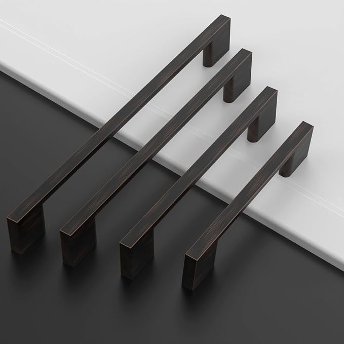 Asidrama 10 Pack 6.3 Inch(160mm) Oil Rubbed Bronze Cabinet Pulls, Kitchen Cabinet Hardware for Cupboard Drawer Handles Pulls