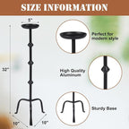 Mumufy 1 Pcs Metal Candlestick Floor Pillar Candleholder Elegant Tall Candleholder Metal Candelabra Candlesticks Holder for Formal Events Wedding Church Holiday Decor (32 Inch,Black)