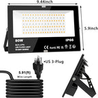 MELPO LED Flood Light Outdoor 800W Equivalent 8000LM Smart RGB Landscape Lighting with APP Control, DIY Scenes - Timing - Warm White 2700K - Color Changing Uplight, IP66 Waterproof US Plug (2Pack)