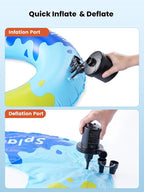 Air Mattress Pump, 3 Ways Powered Portable Electric Air Pump with 3-Nozzle AC 110V, DC 12V, Battery Operated Quick-Fill Inflator Deflator for Inflatable Pool Float Air Bed Boat Swimming Ring