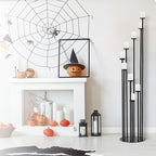 Black 9 Arm Floor Candle Holder Candelabra for Home Decor, Weddings, Dinner Parties Formal Events