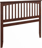AFI, Mission Queen Solid Wood Headboard with Attachable Charger, Walnut