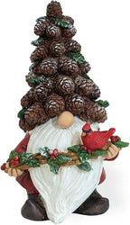 Boston International Christmas Tabletop Gnome Figurine, 4 x 7.5-Inches, Pinecone Hat Phil