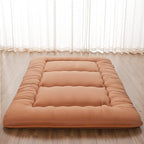 Japanese Floor Mattress, Futon Mattress with Portable Storage Bag and Washable Cover, Roll Up Thick Tatami Mat Suitable for Camping, Guest Room, Light Coffee, Twin