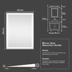 40‘’x30'' Lighted Mirrors for Bathroom Wall Backlit + Front Lit, Rectangular LED Bathroom Mirror Frameless with Lights Anti Fog, Dimmable, 3 Colors,Tempered Glass, Shatter-Proof
