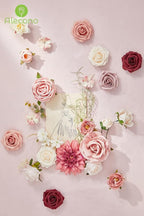 Alecono Artificial Flowers, Pink Fake Flowers for Decorastion, Wedding Flowers for Cake Party Home Table Centerpieces Decor