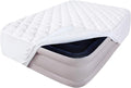 Air Mattress Pad Cover King, Thick Quilted Mattress Topper Cover, Super Soft Breathable and Noiseless Down Alternative Fiber Mattress Pad with Deep Pocket