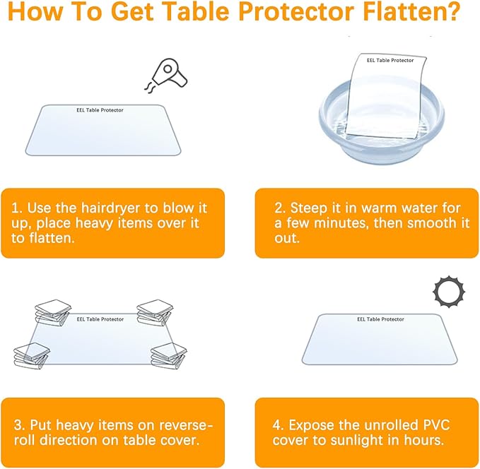 48 x 120 Inch Clear Plastic Dining Table Protector Desk Pad Mat Wooden Furniture Coffee Glass End Side Countertop Banquet Dinner Bar Tablecloth Top Protection Cover Waterproof Rectangular PVC Vinyl