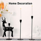 Black Candlestick Holder Set of 12 for Taper Candles, Decorative Candle Holders Bulk Candle Stick Holders Taper Candle Holders for Table Centerpiece Wedding Dinning Party Anniversary Home Decor