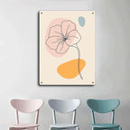 Metal Tin Signs Abstract Flower Line Art Metal Tin Signs 12x16inch Tin Sign