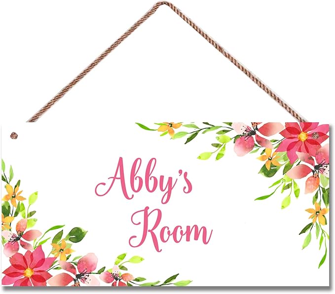 Personalized Signs Flowers Sign Wall Art Decoration Exquisite Decorative Signs Custom Name for Kids Room Wall Art Decor Outer Space Themed Nursery Decor For Girls Bedroom