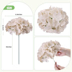AVIVIHO 65pcs Fake Flowers Beige Hydrangea Artificial Flowers Bulk Realistic Hydrangeas Silk Flowers with Stems for Western Boho Decor, Rustic Flowers Home Weddings,Party Table Decorations