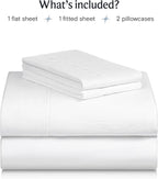 LuxClub 4 PC California King Size Sheet Set Bed Sheets Deep Pockets Wrinkle Free Cooling Sheets Machine Washable Hotel Bedding Silky Soft - White California King