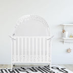 Baby Pack N Play Tent, Pack and Play Canopy to Keep Baby in, Portable Crib Net for Playards, Mini Crib Tent with See Through Mesh, Easy Installation and Transportation White+stars