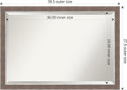 Amanti Art Brown Bathroom Mirror for Over Sink, 27x39 Noble Mocha Rectangle Vanity Mirror, Large Casual Frame, Hangs Horizonally and Vertically, Bathroom Wall Decor, Beveled Edge