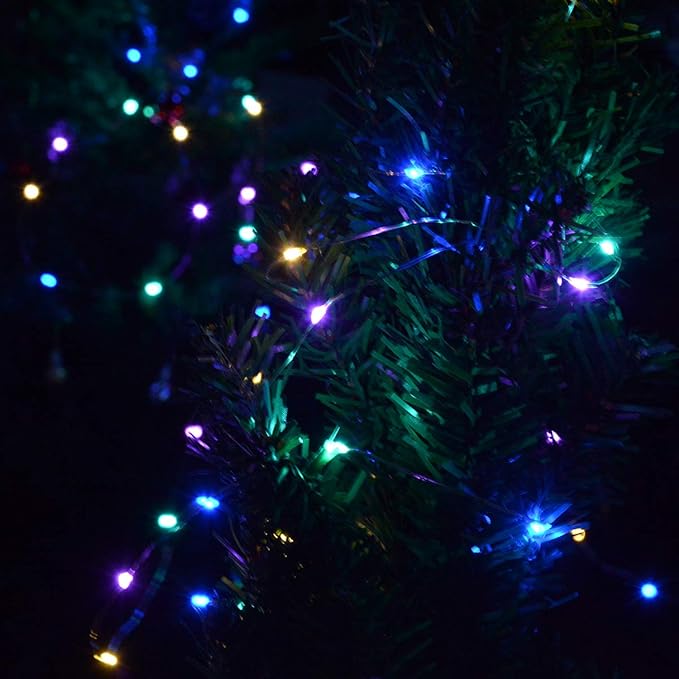 4-Pack 50 LEDs Multicolored Christmas Fairy Lights, Battery Operated Mini LED String Lights for Bedroom/Christmas/Parties/Wedding(Set of 4, Multi-Color)