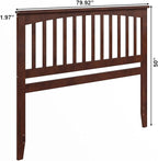AFI, Mission Queen Solid Wood Headboard with Attachable Charger, Walnut